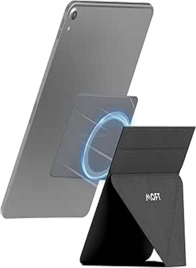 MOFT Snap Tablet Stand Holder, Foldable and Adjustable in Portrait/Landscape, Ultra-Slim Design iPad Stand for Desk, Compatible with 9.7" to 12.9" Tablets, Black
